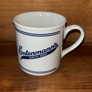 Vintage Blue and White Entenmann’s Bakery Ceramic Mug. 8 oz.